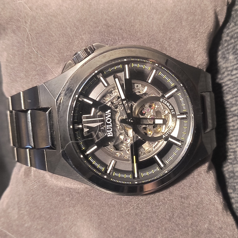 Bulova Men's Automatic Watch 98A179 Gun Metal Grey